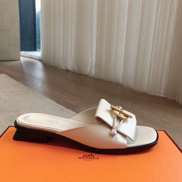 HERM Women's Isle Sandals in White Leather
