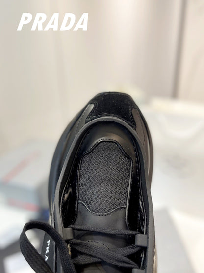 PRA SYSTEME BRUSHED SNEAKERS BLACK CALFSKIN