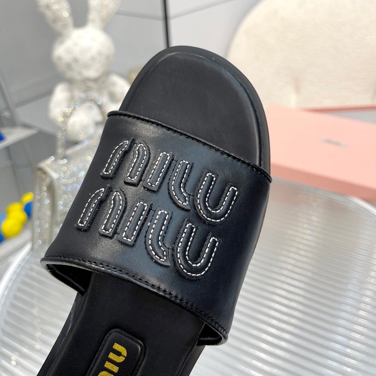 Slippers Black Leather