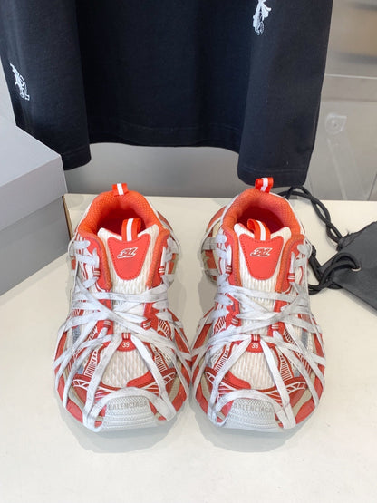 3XL EXTREME LACE SNEAKER ORANGE MIX DUST WHITE AND SILVER