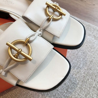HERM Women's Isle Sandals in White Leather