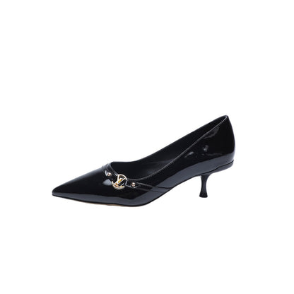 6AM HIGH HEELS 55 MM IN BLACK PATENT LAMBSKIN