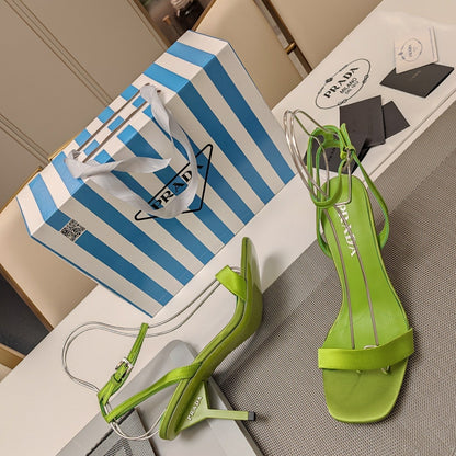 PRA HIGH-HEELED SANDALS PEAR SATIN