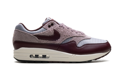 Air Max 1 ESS PRM "CEMENT GREY/BURGUNDY CRUSH" FQ7327 001